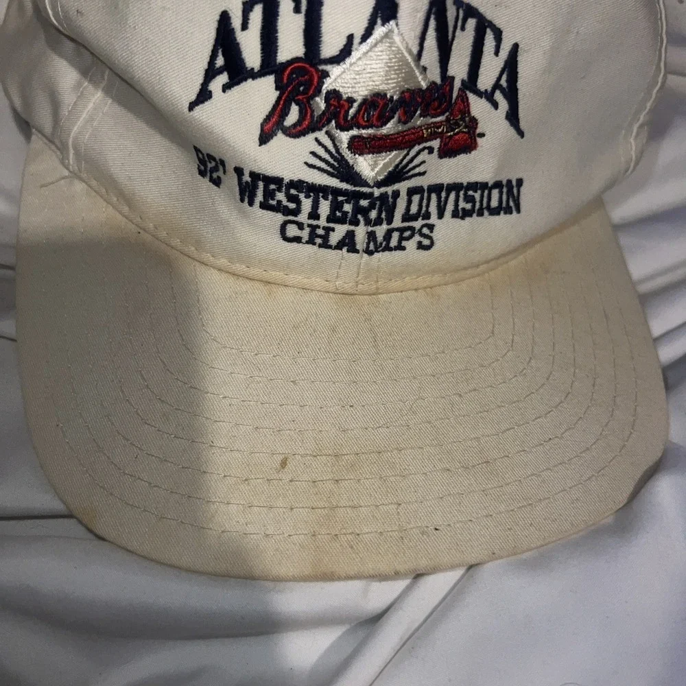 White Atlanta Braves 92' Western Division Champs Hat Designer Award Headwear MLB